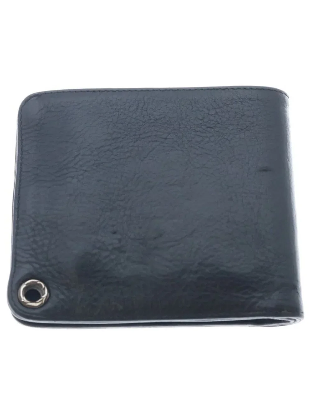 Chrome Hearts 1 Snap Cross Ball Button Leather Wallet Black